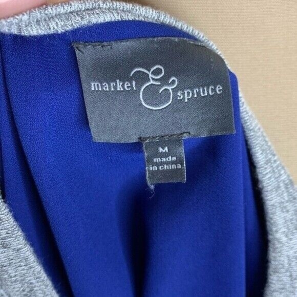 MARKET And SPRUCE Women Top Gray & blue Sz M Pullover - Picture 11 of 12